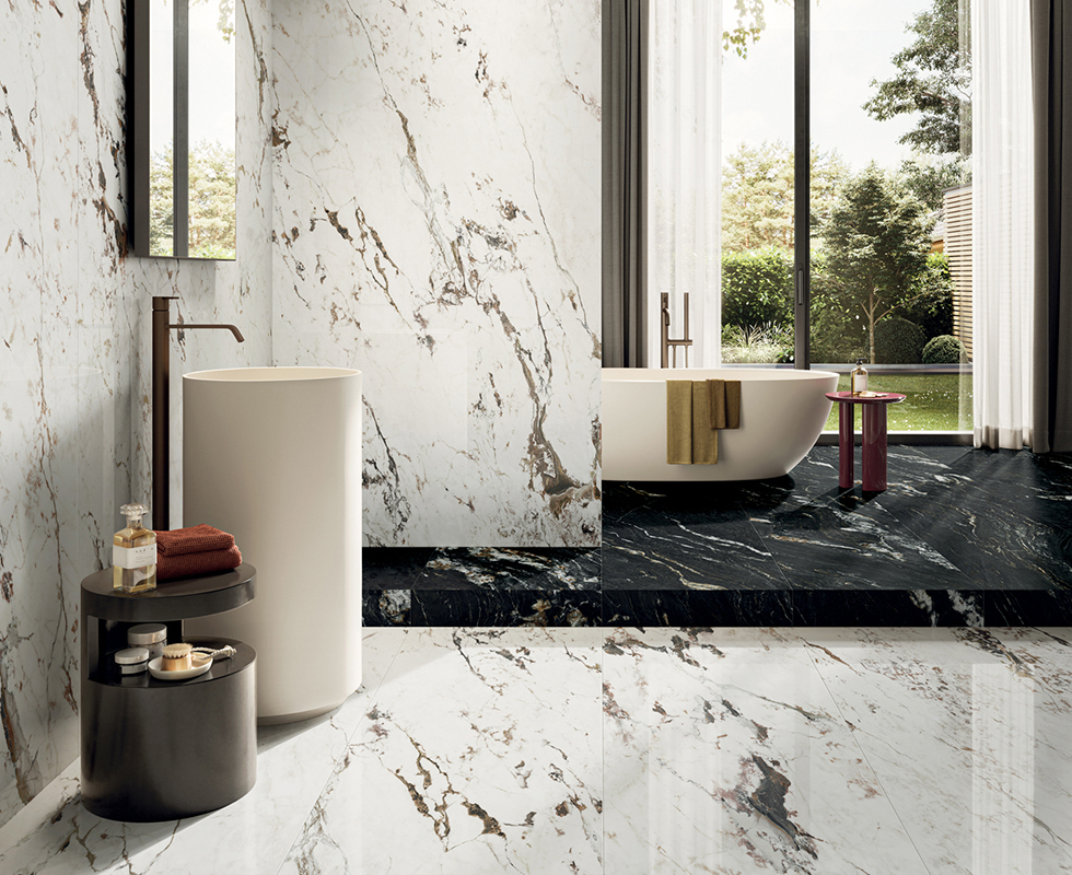 Gạch vân đá Marble - Breccia Warm Lux