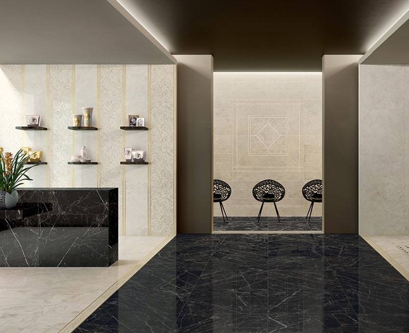 Gạch vân đá marble Emote In.Bianco-Nero