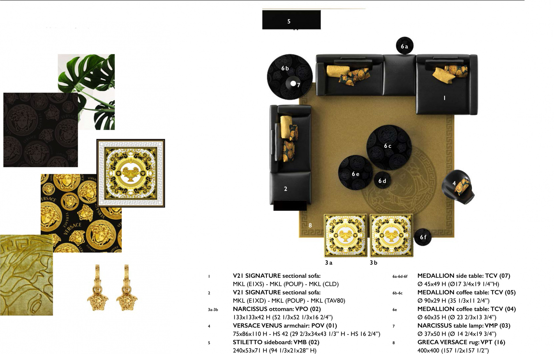 Bố tri đèn bàn Versace Home - Narcissus